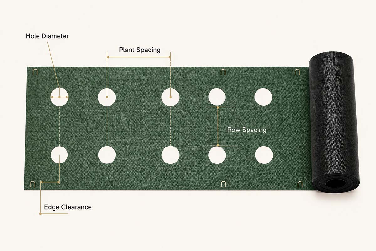 How to Choose Planting Hole Size and Spacing for Weed Barrier Fabric