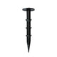 Nunalo black plastic ground pin for securing weed barrier fabric and garden materials