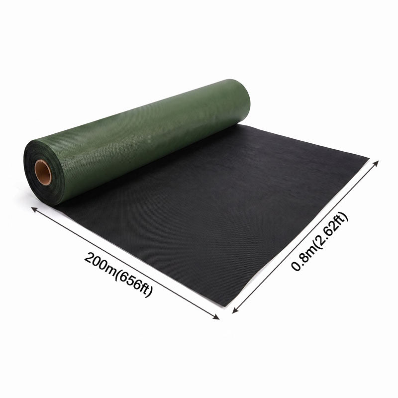 Nunalo green and black weed barrier fabric roll measuring 0.8 × 200 m for gardens and landscaping