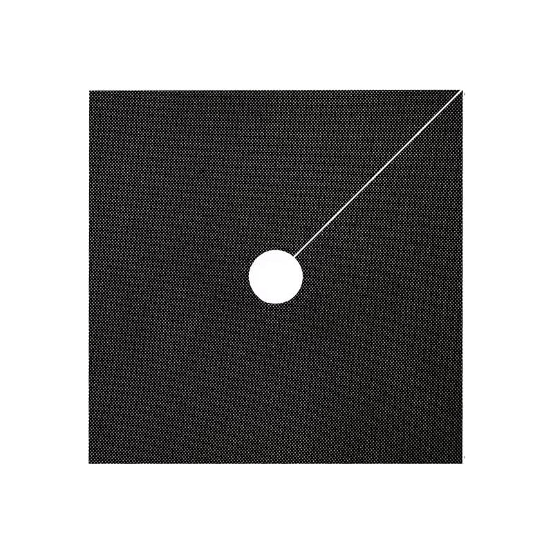 Nunalo black square weed barrier mat with pre-cut center hole and side slit