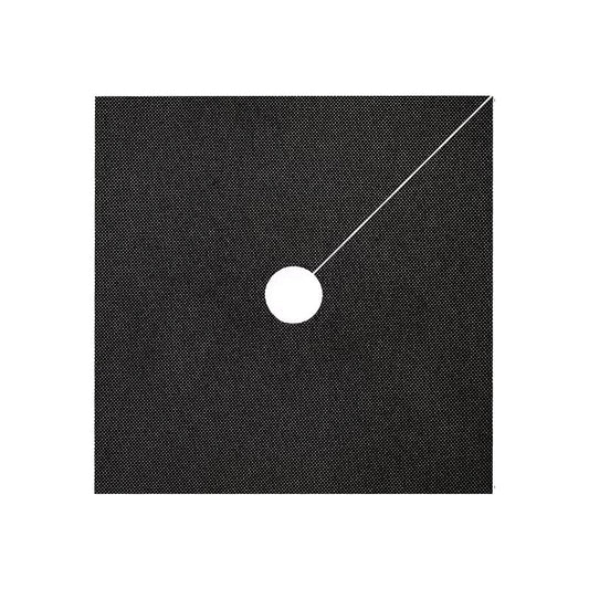 Nunalo black square weed barrier mat with pre-cut center hole and side slit